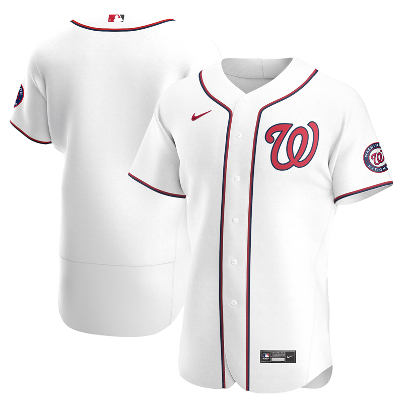 Men Washington Nationals Nike White Home 2020 Authentic Team Jersey